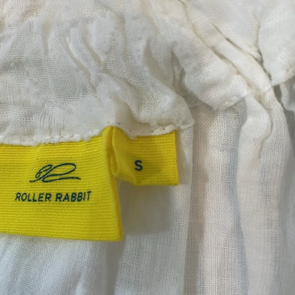 Roller Rabbit Top Blouse S White 100% Cotton EUC Like New - Picture 9 of 11